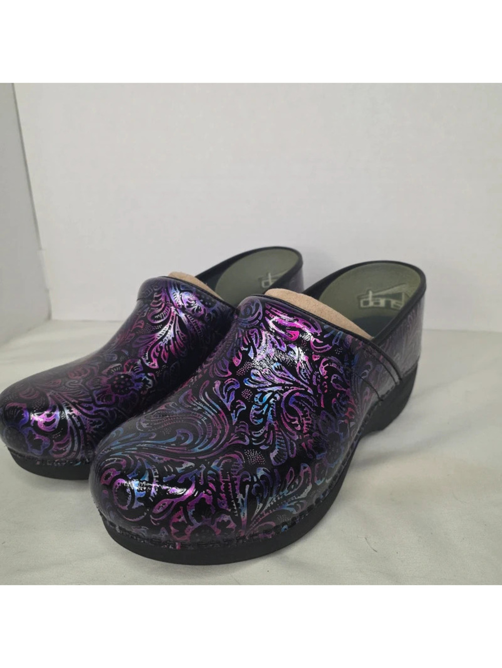 Dansko XP 2.0 Engraved Floral Patent Clogs EU 42 Women's 11.5-12 New Box